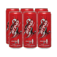 Lốc 6 lon nước tăng lực Sting hương dâu 320ml