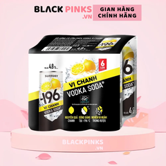 Lốc 6 lon nước uống có cồn -196 vodka voda vị chanh 320ml