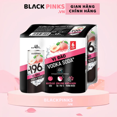 Lốc 6 lon nước uống có cồn -196 vodka voda vị đào 320ml