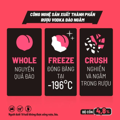 Lốc 6 lon nước uống có cồn -196 vodka voda vị đào 320ml