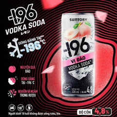 Lốc 6 lon nước uống có cồn -196 vodka voda vị đào 320ml