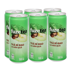 Lốc 6 lon trà bí đao la hán quả Fuzetea+ 320ml