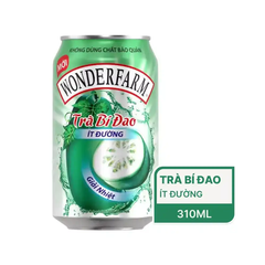 Lốc 6 lon trà bí đao Wonderfarm ít đường lon 310 ml