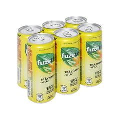 Lốc 6 lon trà chanh sả Fuzetea+ 320ml