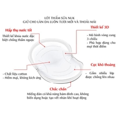 Lót thấm sữa thấm hút tốt, độ bám dính cao NUK 60 cái