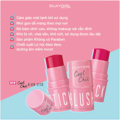 Má hồng Silkygirl dạng thỏi 01/04 màu hồng đào/cam đào 4g