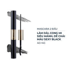 Mascara 2 đầu Browit Professional Duo màu Sexy Black 4g+4g