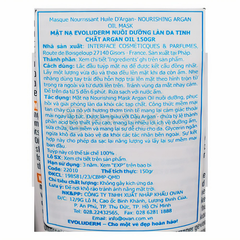 Mặt nạ Evoluderm tinh chất Argan nuôi dưỡng da 150g