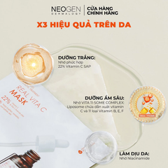 Mặt nạ Neogen Dermalogy 22% Vita C dưỡng sáng, mờ thâm 28g.