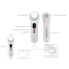 Máy đẩy tinh chất Halio dưỡng sáng nóng lạnh - màu trắng/màu hồng