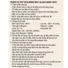 Máy hút sữa điện đôi Gluck Baby GP31
