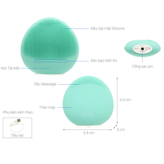 Máy rửa mặt Halio dành cho da nhạy cảm - màu xanh mint/màu hồng nhạt