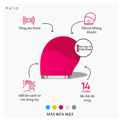 Máy rửa mặt Halio dành cho mọi loại da - màu xanh da trời/màu hồng đậm