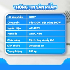Máy tiệt trùng và sấy khô bình sữa Gluck Baby GX07