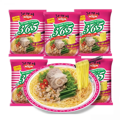 Mì Nissin 365 vị xí quách thịt bằm/lẩu Thái hải sản/súp Miso rong biển Nhật gói 64g/66g/68g