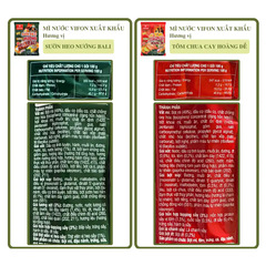 Mì trộn xuất khẩu Vifon vị tôm chua cay hoàng đế/sườn heo nướng Bali gói 180g