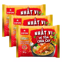 Mì xuất khẩu Nhất Vị Vifon vị tôm chua cay/gà phô mai gói 80g