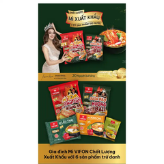 Mì xuất khẩu Vifon vị sườn heo nướng Bali/tôm chua cay hoàng đế gói 100g