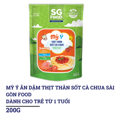 Mì ý ăn dặm thịt thăn sốt cà chua Sài Gòn Food 200g dành cho bé từ 1 tuổi