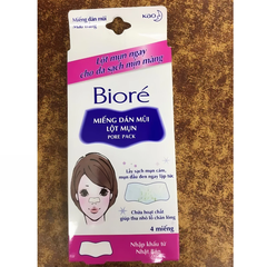Miếng dán mũi lột mụn Bioré không hương 4 miếng