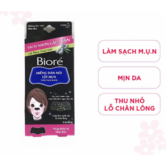 Miếng dán mũi lột mụn Bioré than hoạt tính (4 miếng)