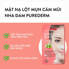 Miếng dán mũi lột mụn Purederm Nha Đam (3 miếng/gói)