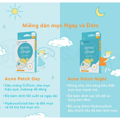 Miếng dán mụn Derma Angel dùng cho ngày & đêm 18 miếng và ngày/dêm 12 miếng