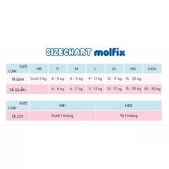 Miếng lót/tã dán/tã quần Molfix thiên nhiên size NB190/NB260/NB70/S/M/L/XL/XXL/XXXL cho bé từ dưới 1 tháng - 35kg