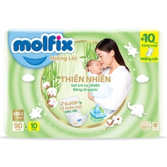 Miếng lót/tã dán/tã quần Molfix thiên nhiên size NB190/NB260/NB70/S/M/L/XL/XXL/XXXL cho bé từ dưới 1 tháng - 35kg