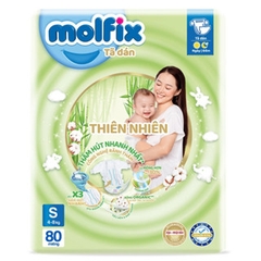 Miếng lót/tã dán/tã quần Molfix thiên nhiên size NB190/NB260/NB70/S/M/L/XL/XXL/XXXL cho bé từ dưới 1 tháng - 35kg