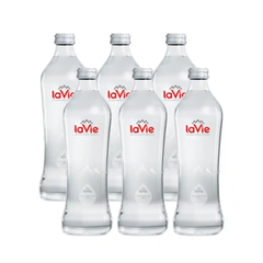 Nước khoáng thiên nhiên LaVie Glass Still không ga/Glass Sparkling có ga chai 450ml