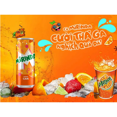 Lốc 6 lon nước ngọt Mirinda cam 320ml
