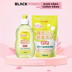 Nước rửa bình sữa và rau quả từ dầu cọ Combi (túi 250ml và 300ml)
