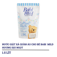 Nước xả quần áo cho bé Babi Mild hương ngọt dịu túi 1.5 lít