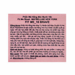 Phấn má hồng Maybelline mịn lì chuẩn màu 10/20/30 Brave/Hopeful/Fierce 4.5g