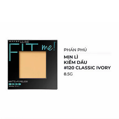 Phấn phủ Maybelline mịn lì kiềm dầu 110 Porcelain/120 Classic Ivory/130 Buff Beige/220 Natural Beige 8.5g