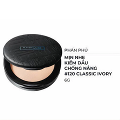 Phấn phủ Maybelline mịn nhẹ kiềm dầu chống nắng 6g #109/112/118/120