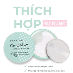 Phấn phủ Silkygirl khoáng kiềm dầu dạng nén không màu 7g