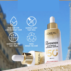 Serum chống nắng L'Oreal phổ rộng mỏng nhẹ, bảo vệ da 30ml