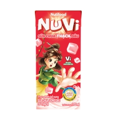 Lốc 4 hộp sữa trái cây có thạch Nuvi hương lúa mạch ca cao/dâu/cam hộp 170ml