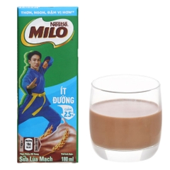Lốc 4 hộp sữa lúa mạch Milo nước có đường/ít đường hộp 180ml