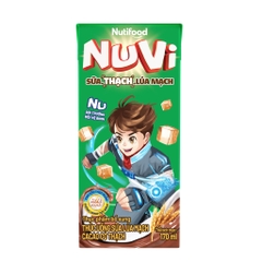 Lốc 4 hộp sữa trái cây có thạch Nuvi hương lúa mạch ca cao/dâu/cam hộp 170ml