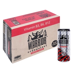 Thùng 24 chai/lon nước tăng lực Warrior vị nho/ dâu 325/330ml