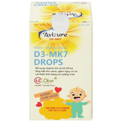 Siro Avisure D3-MK7 hỗ trợ hấp thu canxi 20 ml cho bé từ 0 tháng tuổi