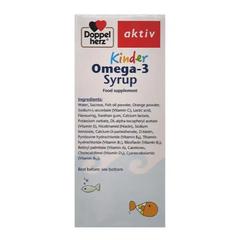 Siro Doppelherz Aktiv Kinder Omega 3 phát triển não bộ, thị lực 250 ml cho bé từ 1 tuổi