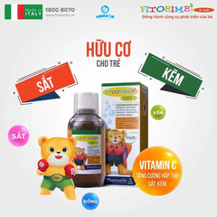 Siro Fitobimbi Ferro C bổ sung sắt, kẽm và vitamin C 200ml (6 tháng - 12 tuổi)
