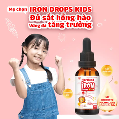 Siro Herbland Iron Drops Kids hỗ trợ cải thiện thiếu máu do thiếu sắt 30ml (từ 6 tháng)