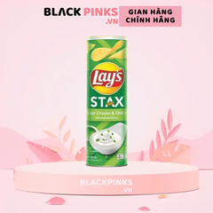 Snack khoai tây Lay's Stax vị kem chua hành hộp 100g