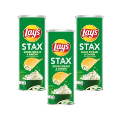 Snack khoai tây Lay's Stax vị kem chua hành hộp 100g