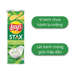 Snack khoai tây Lay's Stax vị kem chua hành hộp 100g